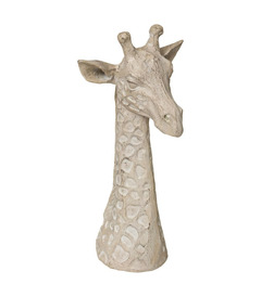 Objet décoratif tête de girafe safari en résine h 33 cm