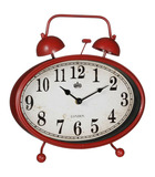 Horloge à poser rétro en métal rouge h 28 cm