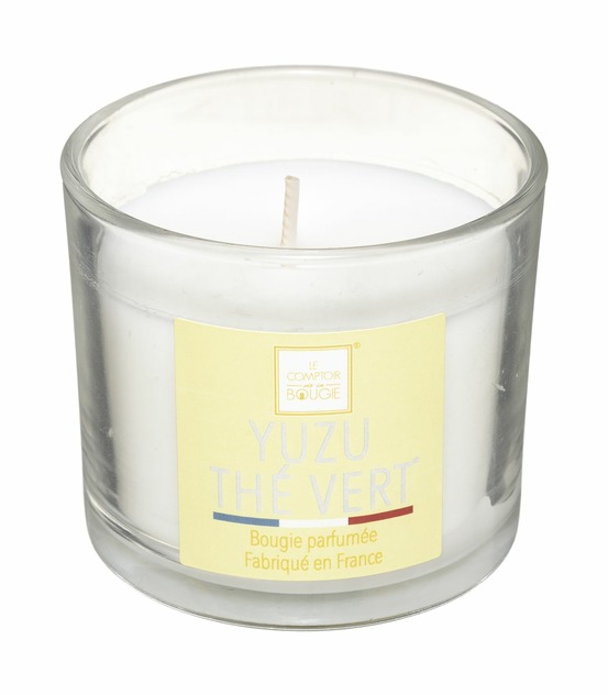Bougie parfumée yuzu thé vert pot en verre 100 g