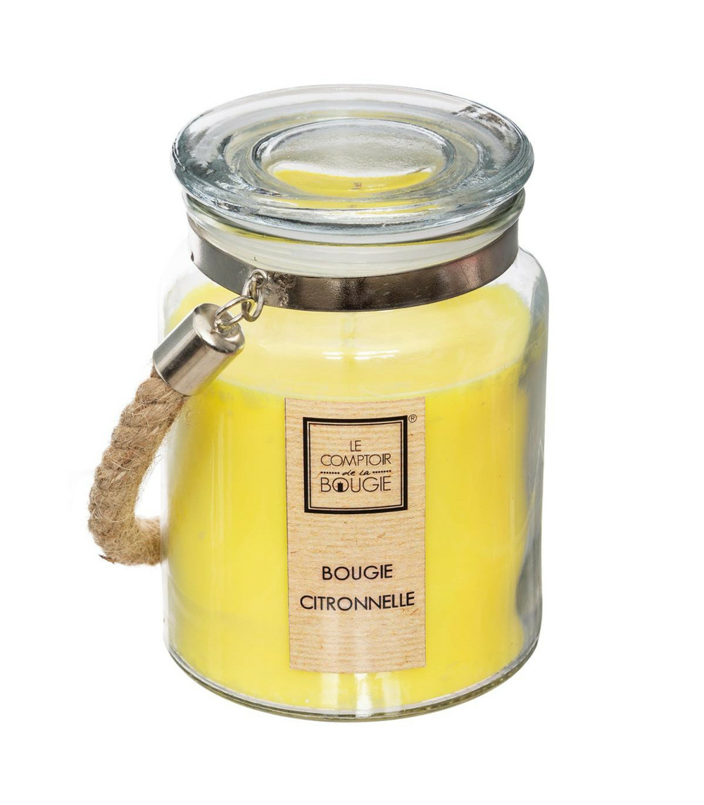 Bougie parfumée citronnelle pot en verre 500g