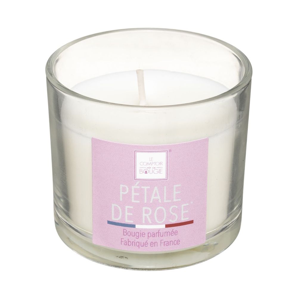 Bougie Parfumée Artisanale Rose - Style Shabby Chic - Mèche Standard - Neuf Dans Son Emballage