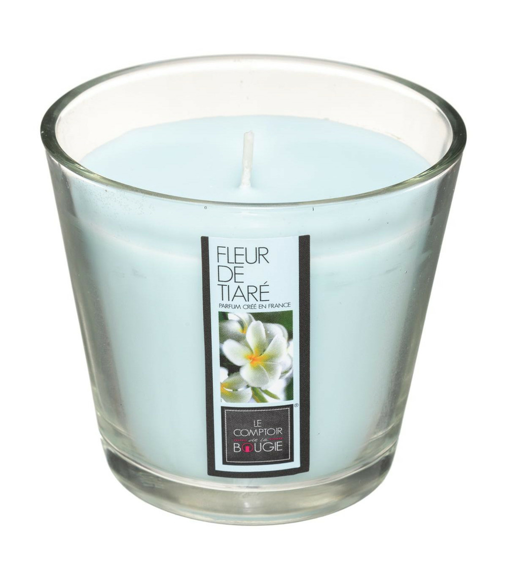Bougie parfumée fleur de tiaré pot en verre 190 g