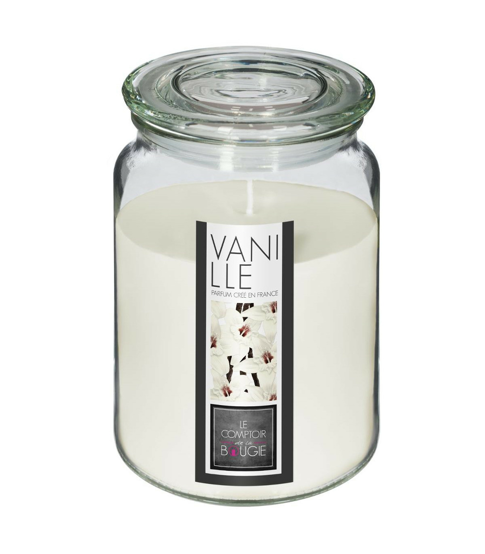 Bougie parfumée vanille pot en verre 510 g