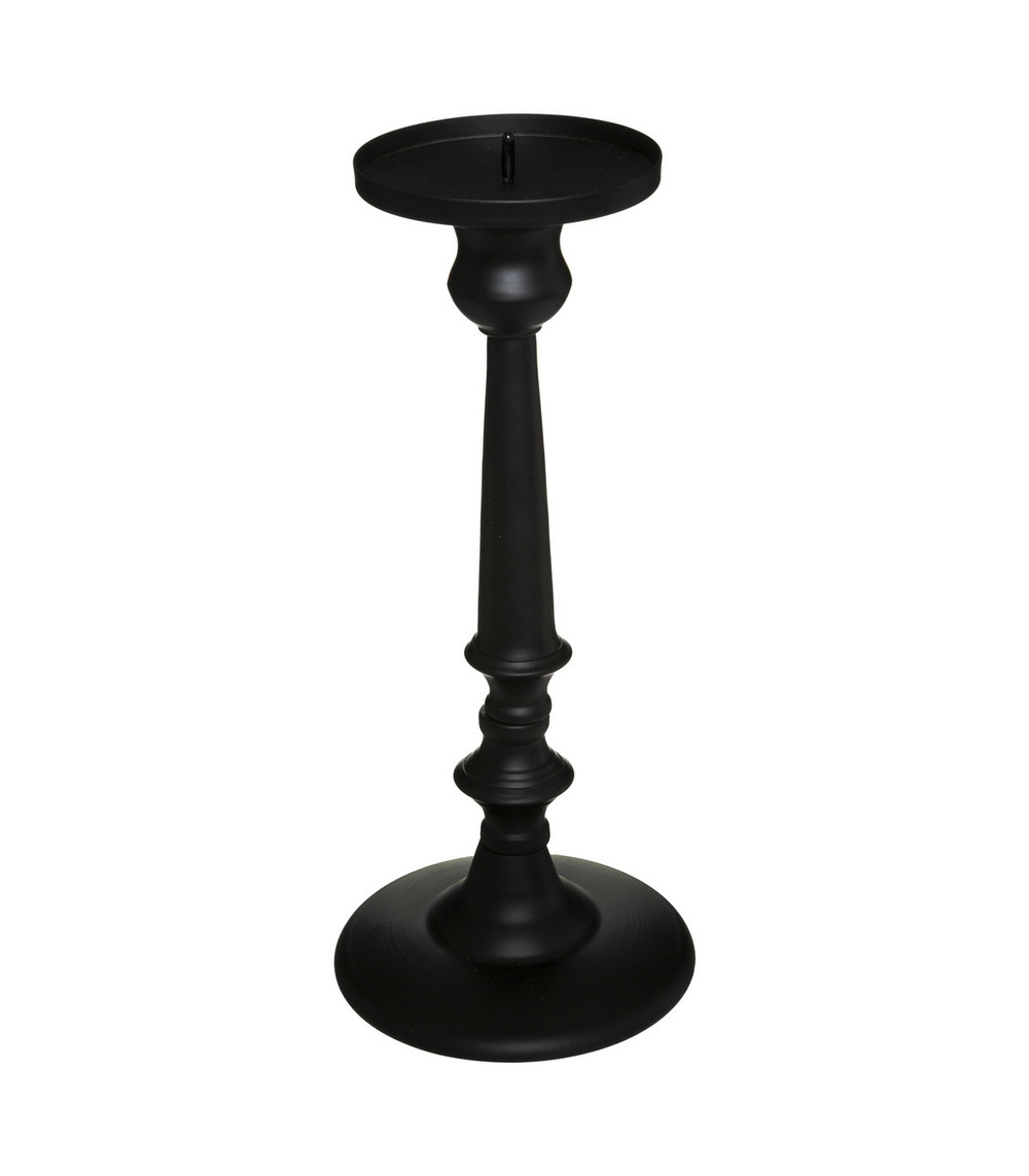 Bougeoir chandelier en métal noir h 31 cm