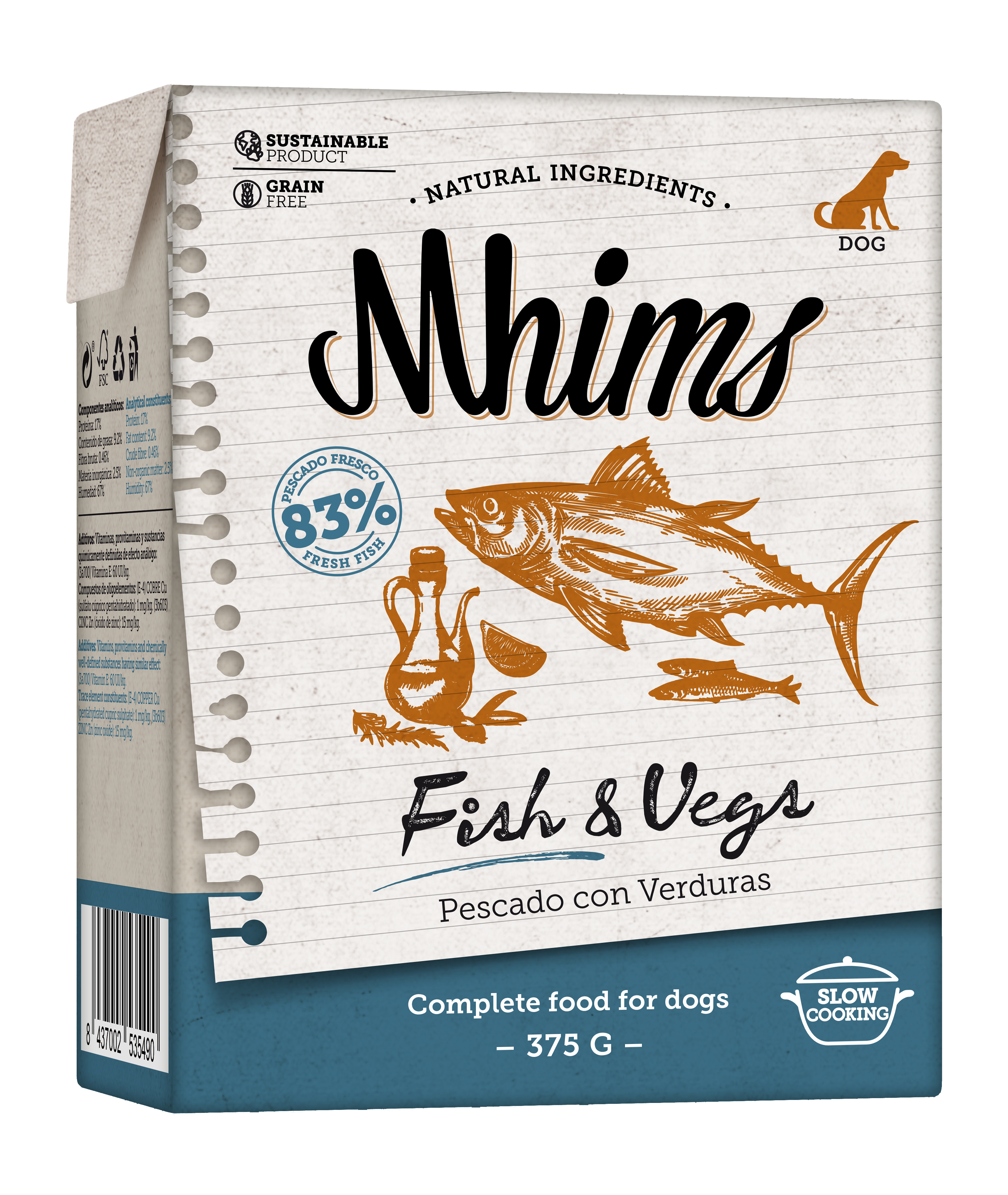 Mhims dog fish & vegs 375g