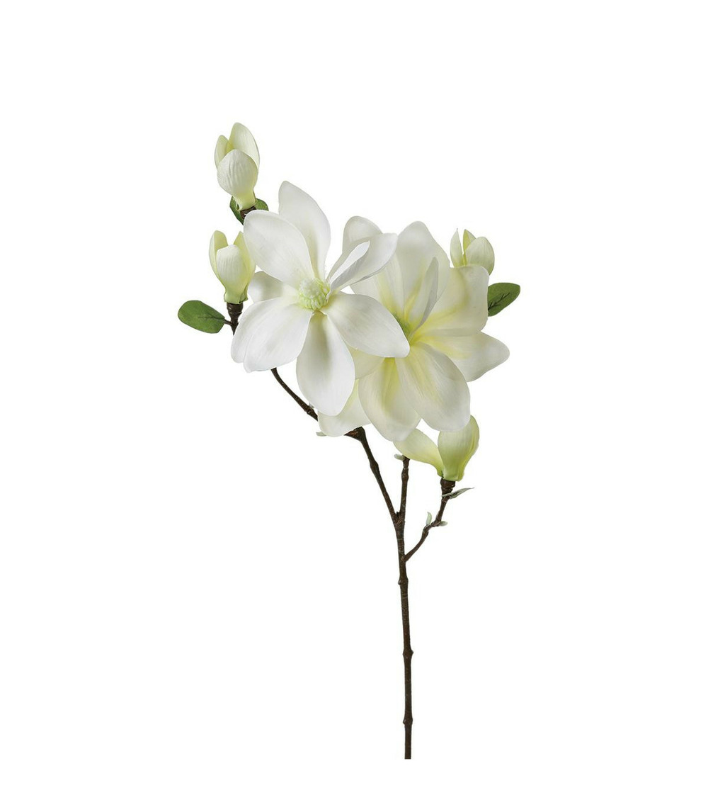 Plante artificielle tige magnolia blanc h 79 cm