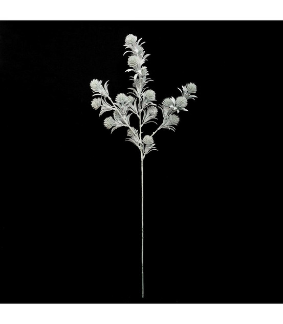 Branche décorative spéciale fêtes fleurs enneigées h 67 cm