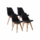 Lot de 4 chaises de salle à manger lagom noir bois naturel style scandinave