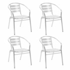 Chaises empilables d'extérieur 4 pcs aluminium
