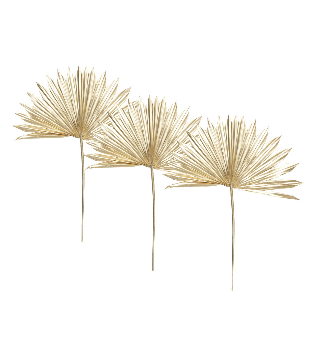 Set de 3 tiges séchées dorées h 50 cm