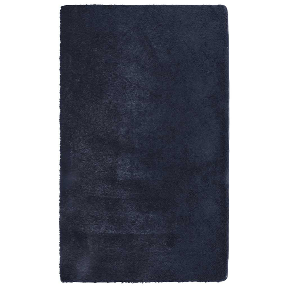 Tapis shaggy à poils longs navarra bleu marine 80x150 cm