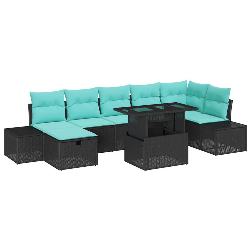 Ensemble de canapé de jardin 8 pc polyrotin