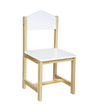 Chaise pour enfant en bois blanc et naturel h 59 cm