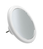 Lot de 3 patères rondes coloris blanc avec miroir d 12 cm d 9.8 cm et d 7.8 cm