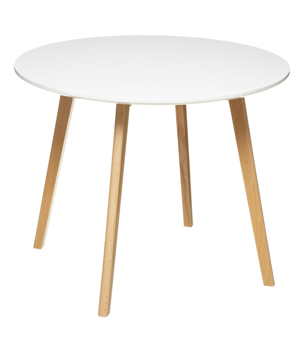 Table pour enfant en bois blanc et naturel d 60 cm