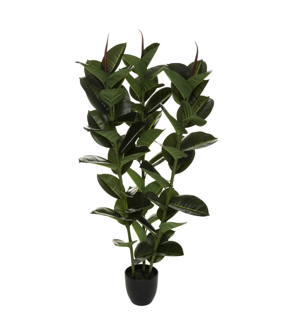 Plante artificielle ficus robusta en pot h 120 cm