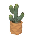 Plante artificielle cactus en pot céramique h 24 cm