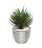 Plante succulente artificielle dans un pot en céramique brillante h 24 cm