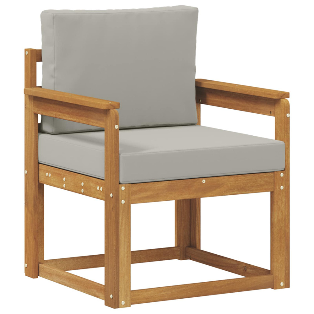 Canapé d’extérieur bois d'acacia massif et polyester