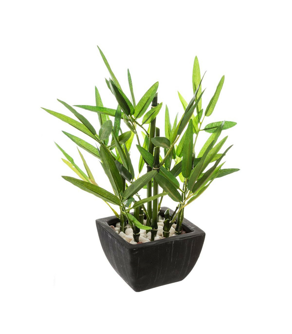 Plante artificielle bambou dans un pot en céramique h 26 cm | Truffaut