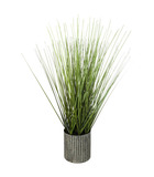Plante artificielle herbe dans un pot en métal vinatge h 45 cm