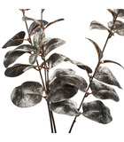 Branche décorative spéciale fêtes eucalyptus argent et noir h 76 cm