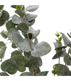 Branche décorative spéciale fêtes eucalyptus vert enneigé et pailleté h 98 cm