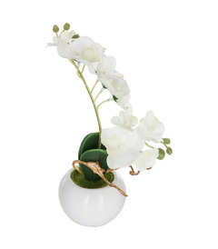 Plante artificielle orchidée en pot céramique h 25 cm