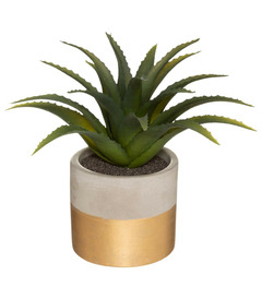 Plante artificielle dans un pot bicolore doré h 28 cm