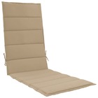 Coussin de chaise longue beige 190x60x4 cm