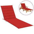 Coussin de chaise longue rouge 190x60x4 cm