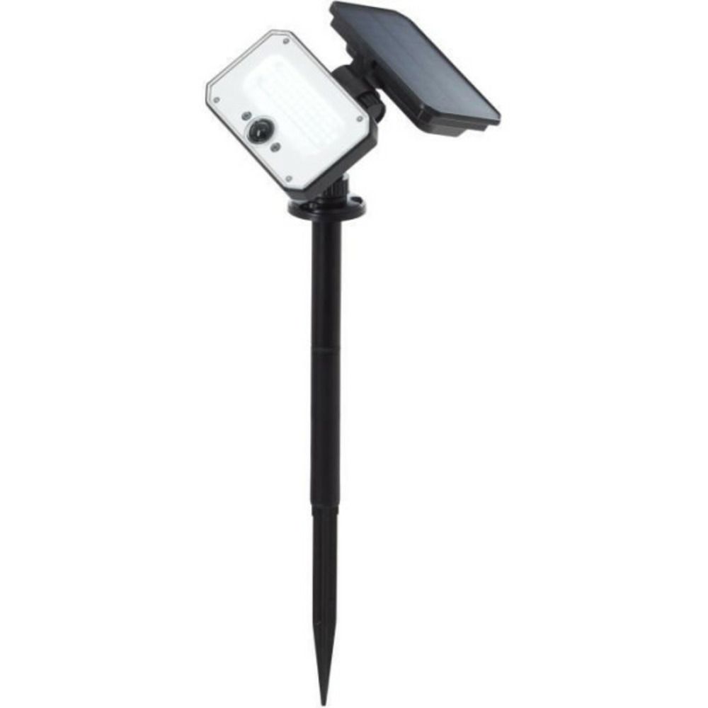 Spot extérieur a piquer - - joplin - led et solaire - détecteur - plastique et verre - 4 w - noir