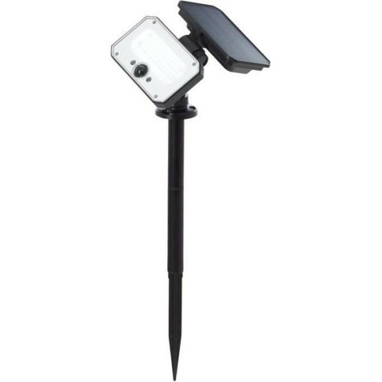 Spot extérieur a piquer - - joplin - led et solaire - détecteur - plastique et verre - 4 w - noir