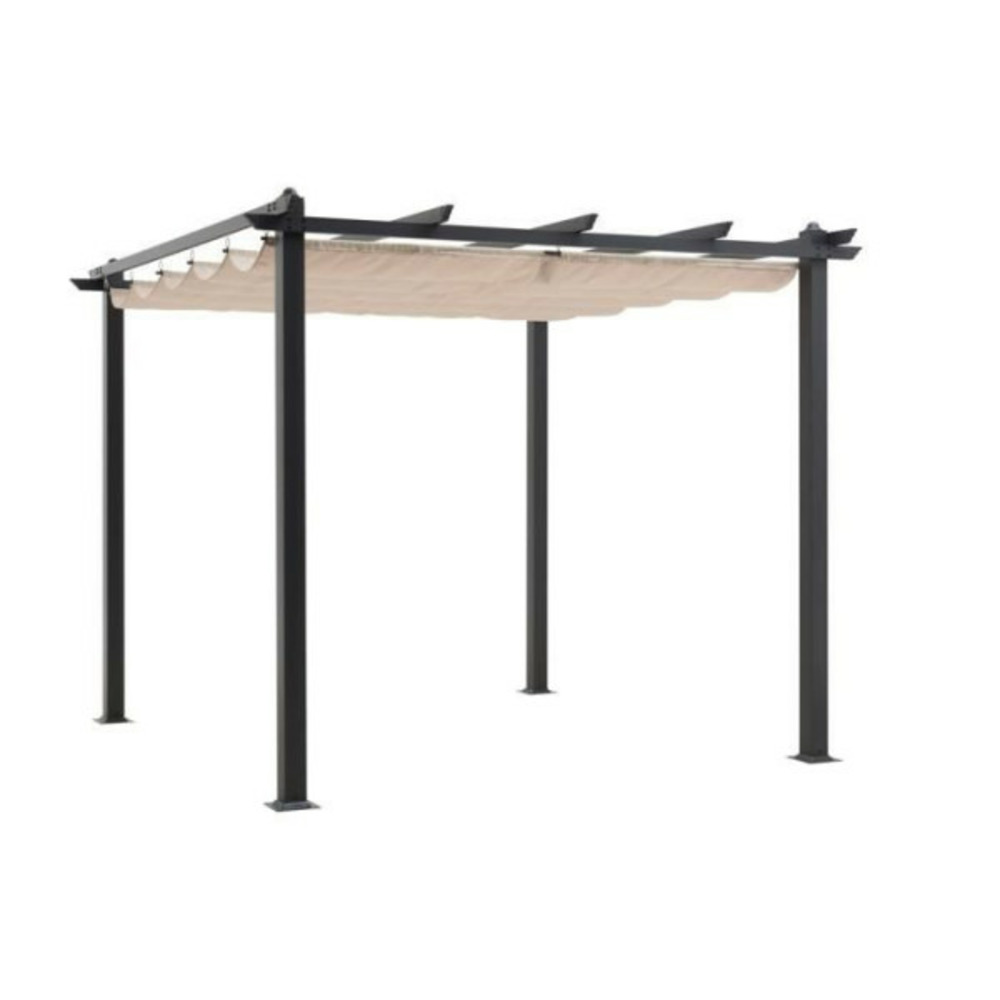 Pergola en aluminium cordoba - beige - 3 x 3 m
