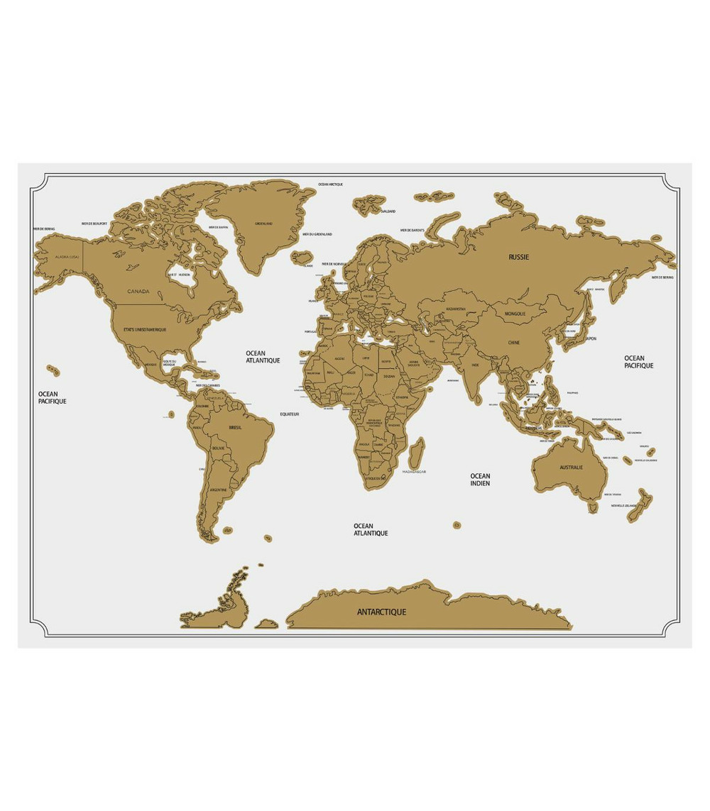 Poster carte du monde à gratter 82 x 59 cm
