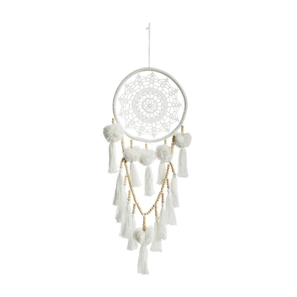 Déco murale attrape rêves pompons h 56 cm | Truffaut