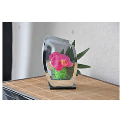Fleur artificielle à led - orchidée rose en verre