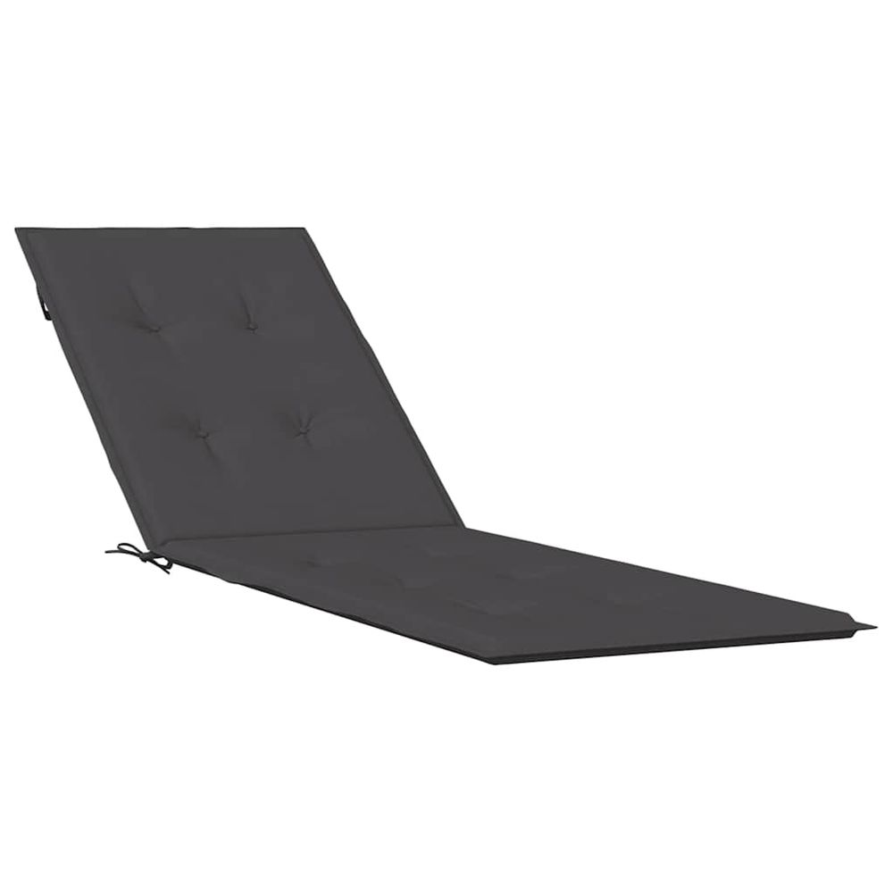 Coussin de chaise longue anthracite mélangé (75+105) x 50 x 4 cm