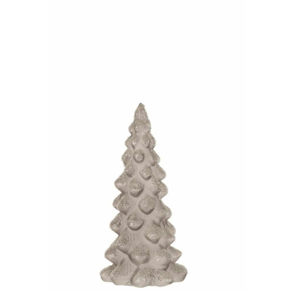 Sapin de noël décoratif à led en verre gris 10x10x20 cm h20