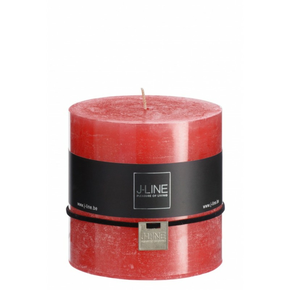 Bougie cylindrique 75h rouge 10x10x10 cm