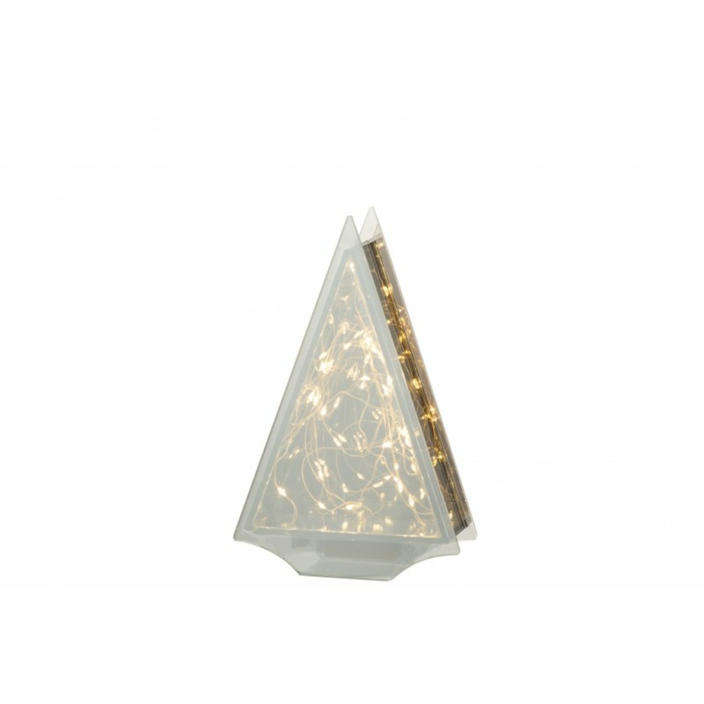 Sapin de noël décoratif avec led en verre or 15.5x6x24 cm Truffaut