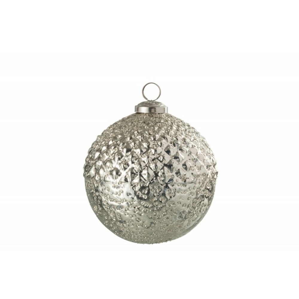 Boule de noël en verre argent 15x15x15 cm