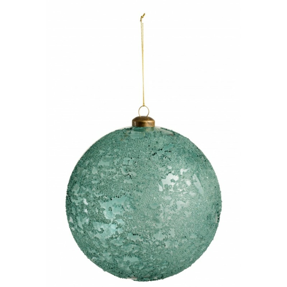 Boule de noël en verre azur 15x15x16.5 cm