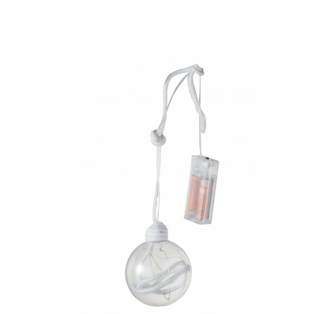 Boule de noël en verre transparent avec corde et led | Truffaut