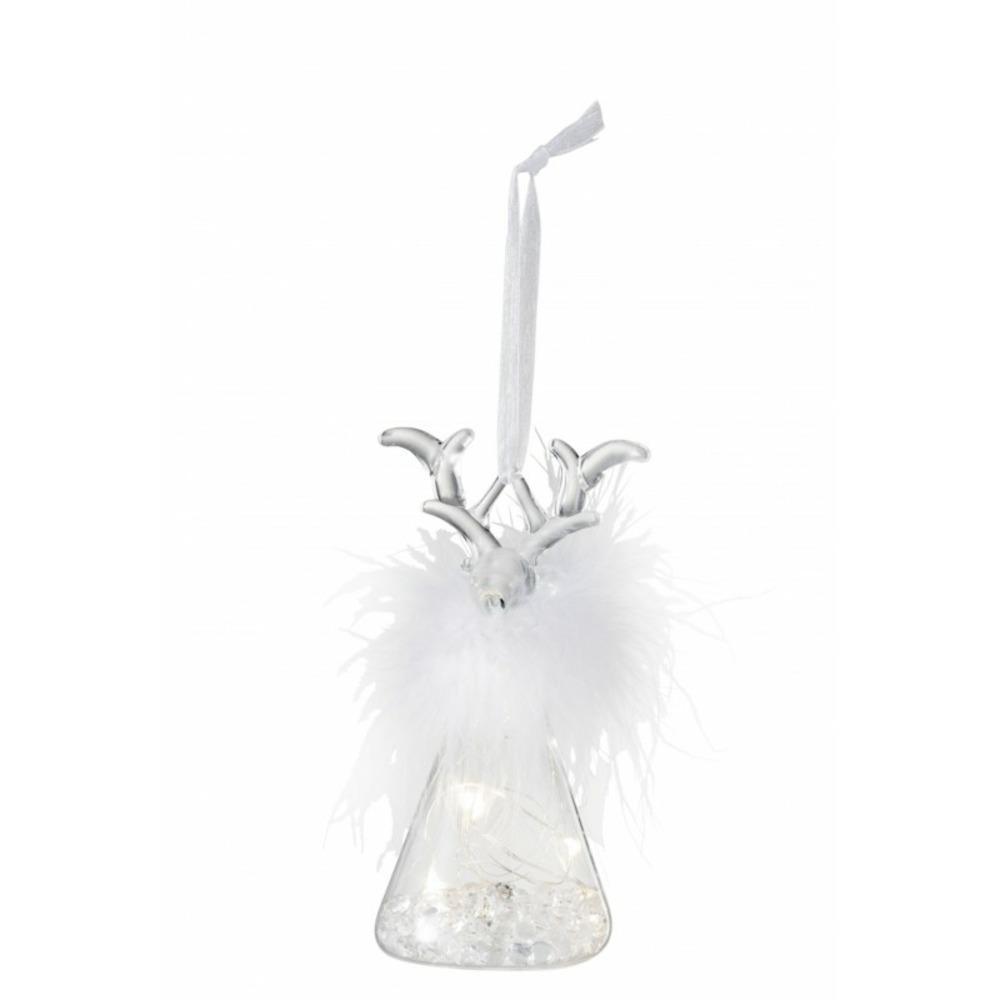 Boule de noël en verre transparent 6.5x6.5x14 cm