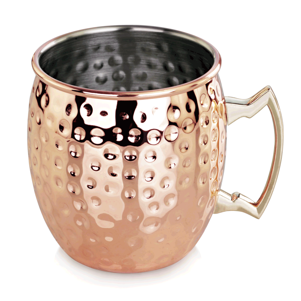 Verre à moscow mule aspect cuivre martelé h 90 mm ø 87 mm - was germany
