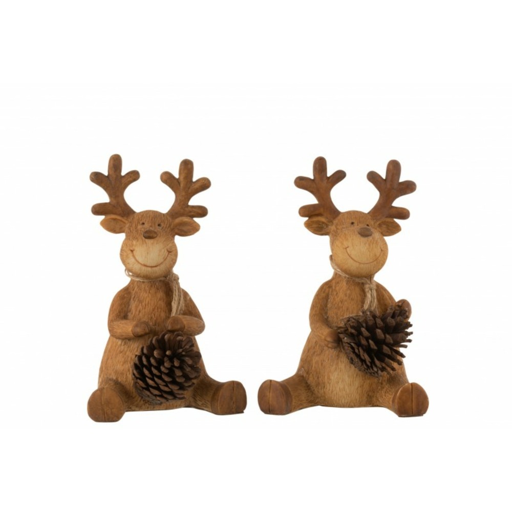 Lot de 3 rennes en résine marron pour votre décoration de noël | Truffaut