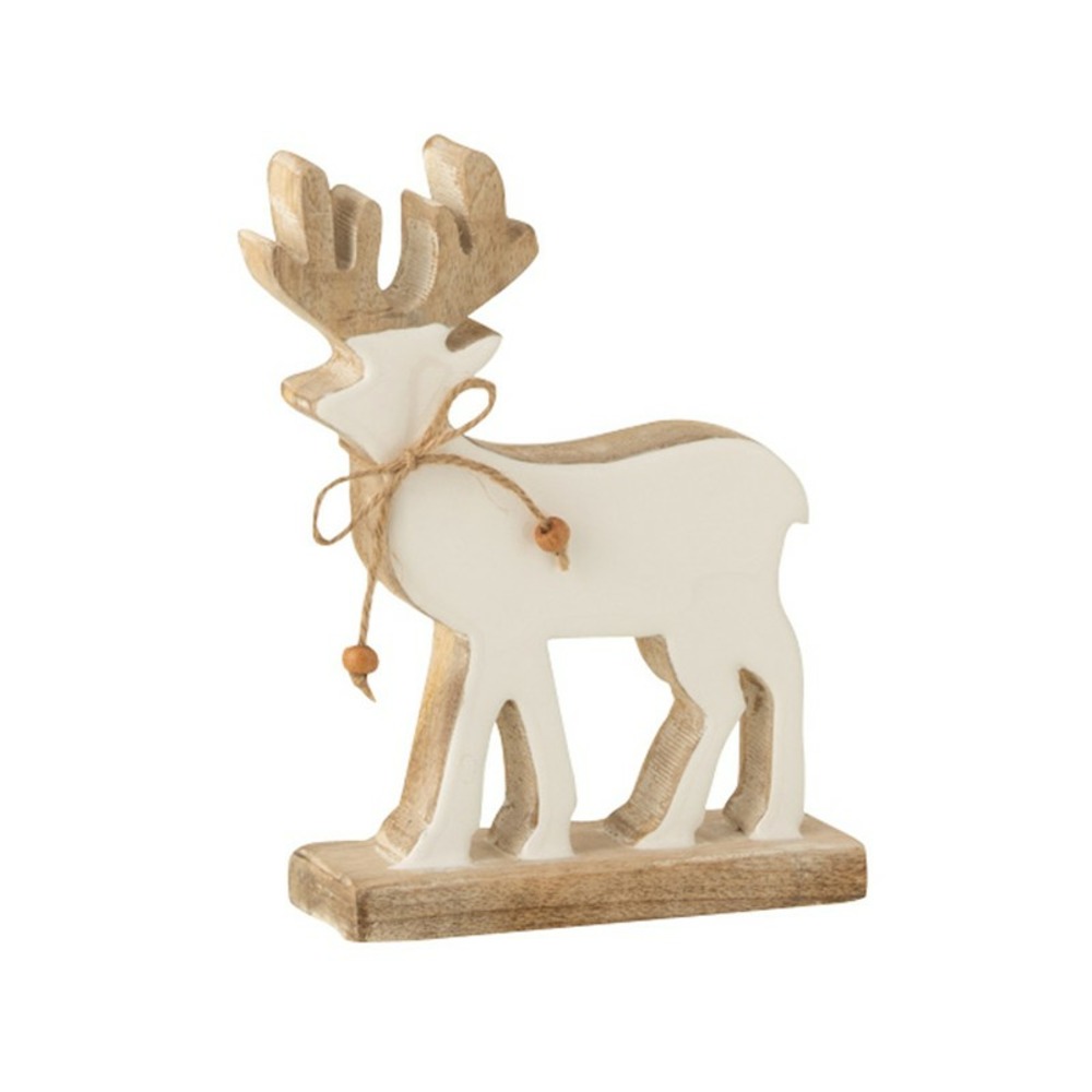 Renne de noël blanc en bois de manguier