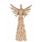 Ange avec écharpe en branches de bois naturel en bois naturel 35x11x58 cm h59
