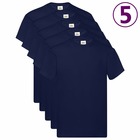 T-shirts originaux 5 pcs bleu marine l coton